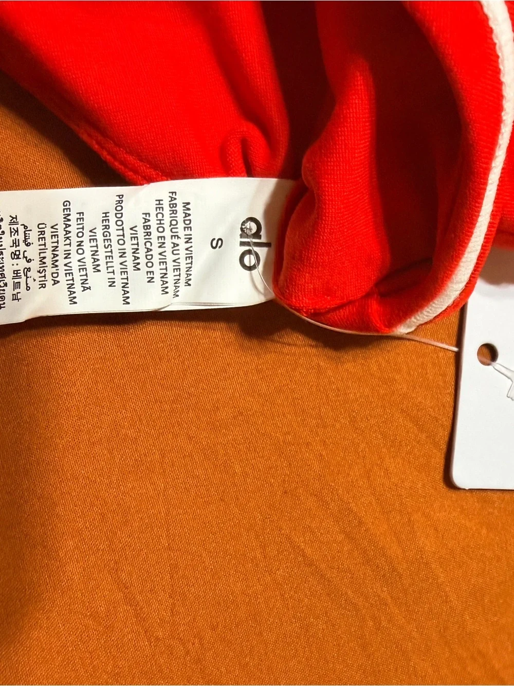 ALO Yoga Red Heartthrob Sports Bralette with White Piping—NWT(S)
